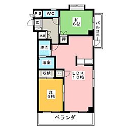 ラフォーレ伏屋 2LDKの間取図画像