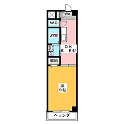 リヴィエール新 1DKの間取図画像