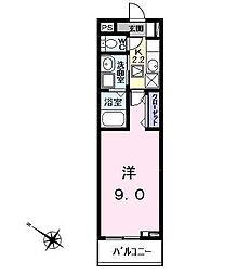 シャルール伏屋 1Kの間取図画像