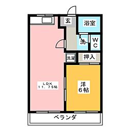 グレースフル 1LDKの間取図画像