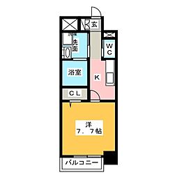 BLOOMLIFE八田駅前 1Kの間取図画像