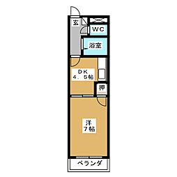 グレースホリベ21 1DKの間取図画像
