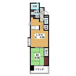 コアレジデンス 5階1LDKの間取り