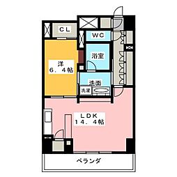 パークアクシス名駅南グランデ 12階1LDKの間取り