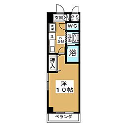 ザ・ロイヤルトップ名駅西 5階1Kの間取り