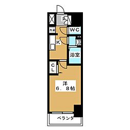 プレサンス名古屋駅ゲート 7階1Kの間取り