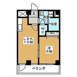 パークビュー栄 8階1LDKの間取り