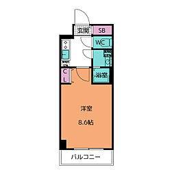 ファステート名古屋駅前アルティス 5階1Kの間取り