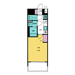 プレサンス伏見アーバンベース 2階1Kの間取り