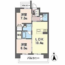 スイーツメゾンNAGOYA 9階2LDKの間取り
