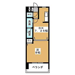 サンモール菊井 10階1DKの間取り