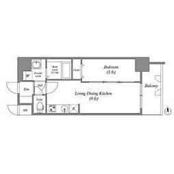 アドバンス名古屋アウリィ 1LDKの間取図画像