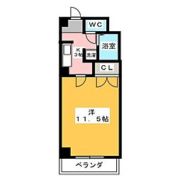ドミール栄生 1Kの間取図画像