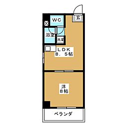 M・Tなごの1001 1DKの間取図画像