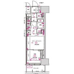 CREST TAPP名古屋山王 1DKの間取図画像