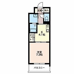 グランドール栄生 1Kの間取図画像