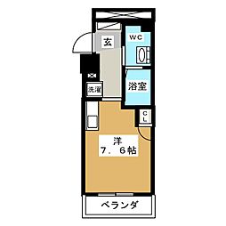 パークアクシス名駅南 ワンルームの間取図画像