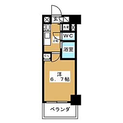 ライジングコート名古屋駅前東 1Kの間取図画像