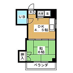 パークサイド菊井 1DKの間取図画像