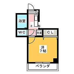 Wing名駅 1Kの間取図画像