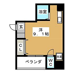 グレイス名駅北 ワンルームの間取図画像