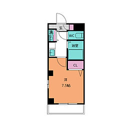 アヴァンセドミール 1Kの間取図画像