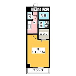 ウィル則武 1Kの間取図画像