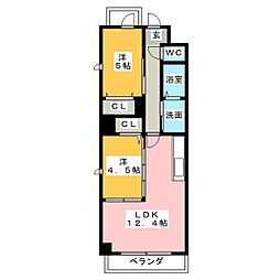 PuraVida花の木 2LDKの間取図画像