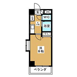 グランドオウエスト 1Kの間取図画像