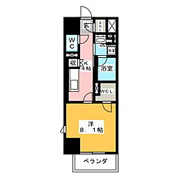 パークアクシス名駅南グランデ 1Kの間取図画像