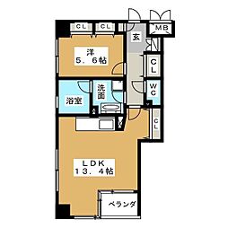 グランアベニュー栄 1LDKの間取図画像