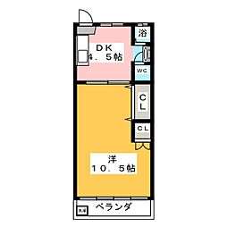 高道マンション 1DKの間取図画像
