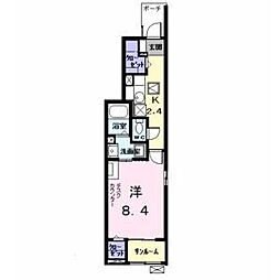 サクセスKIII 1階1Kの間取り