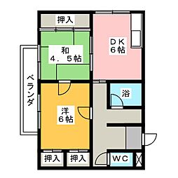 ハイマァト 1階2DKの間取り