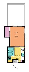 サンモール横井 3階1Kの間取り