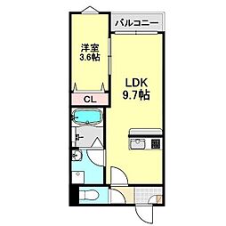 LECOCON甚目寺 3階1LDKの間取り
