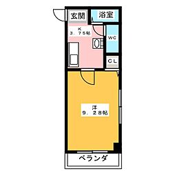 マンションリパール 1Kの間取図画像