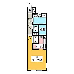 LUORE名駅 1Kの間取図画像