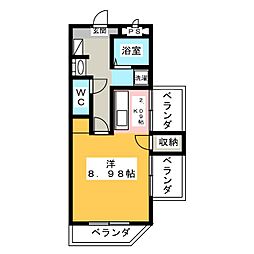 サンライズソブエ 1Kの間取図画像