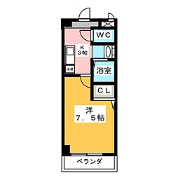 サンハイツ井深 1Kの間取図画像