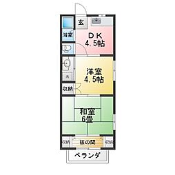 寿荘 2DKの間取図画像