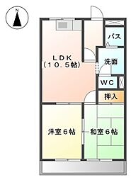 ロイヤルコープM 2LDKの間取図画像