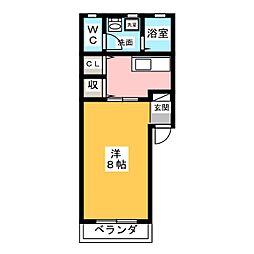 シャレフランセ 1Kの間取図画像