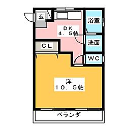尾関コーポ 2DKの間取図画像