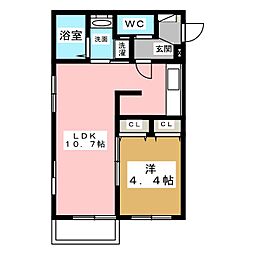 FOURROSESINSAKO 1LDKの間取図画像