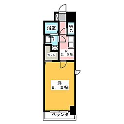 ヴィラ清寿 1Kの間取図画像
