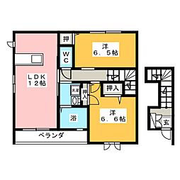 プランソレイユ 2LDKの間取図画像