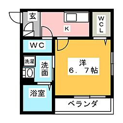 Fresco 1Kの間取図画像