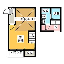 エメテラス 1Kの間取図画像