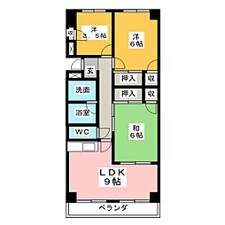 ラフォーレ甚目寺 3DKの間取図画像
